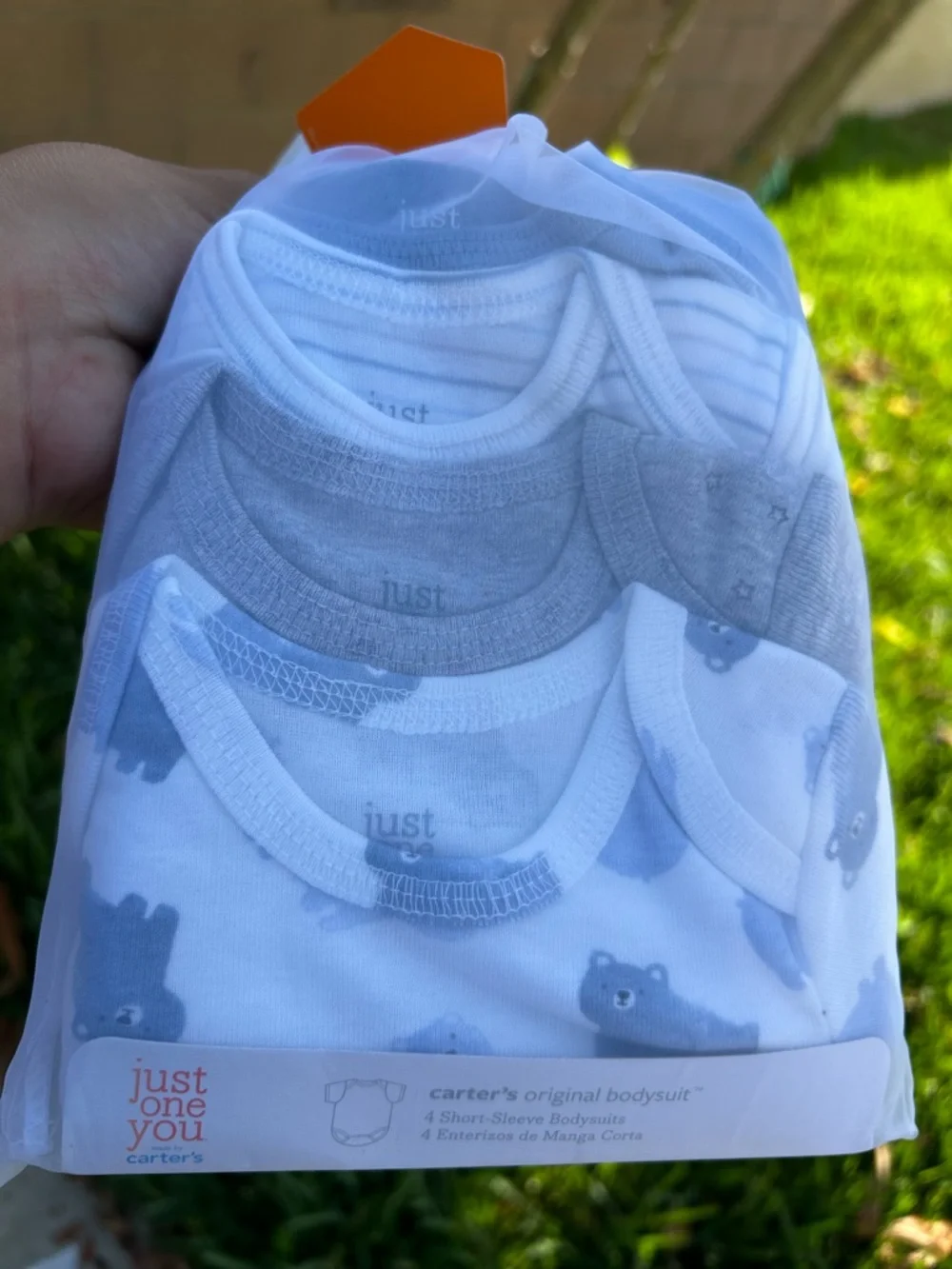 Carter's Neutral Baby Bodysuit Set - Gray & White with Bear Print